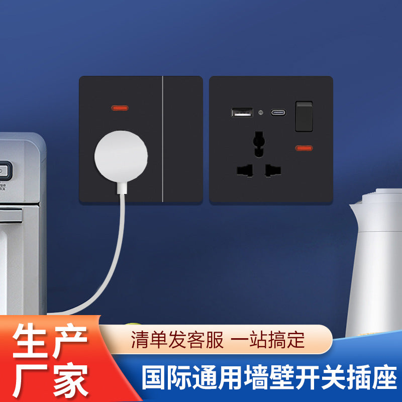 Export for British standard socket switch panel 13A double usb one-open five-hole multi-function three-hole plug 146 foreign trade