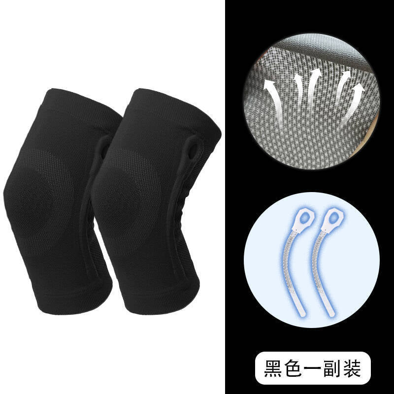 Knitted nylon warm knee pads autumn and winter sports cold protection leg pads gold fleece lined with fleece spring support anti-sprains