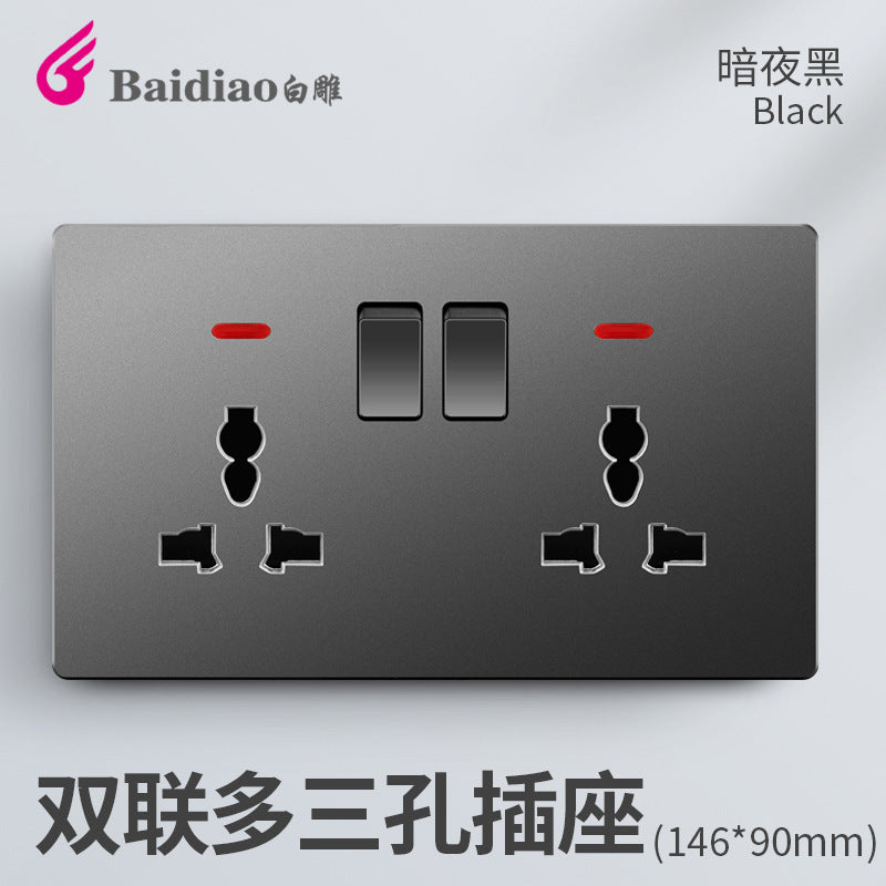 British standard switch socket British one-open 13A British standard multi-function five-hole USB European standard panel 25A45A switch