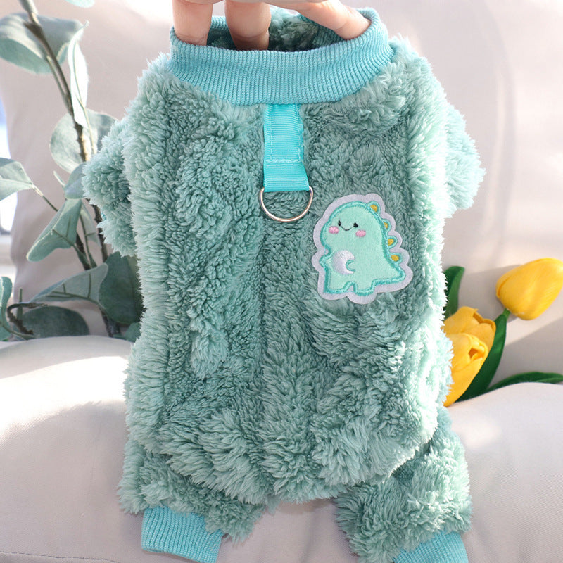 Traction puppy dog clothes winter Bigbear teddy Pomeranian Schnauzer small dog pet autumn and winter four-legged winter