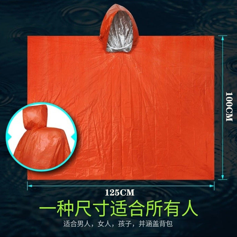PE aluminum film to keep warm and prevent hypothermia, outdoor camping and hiking, emergency increase, emergency poncho, raincoat wholesale