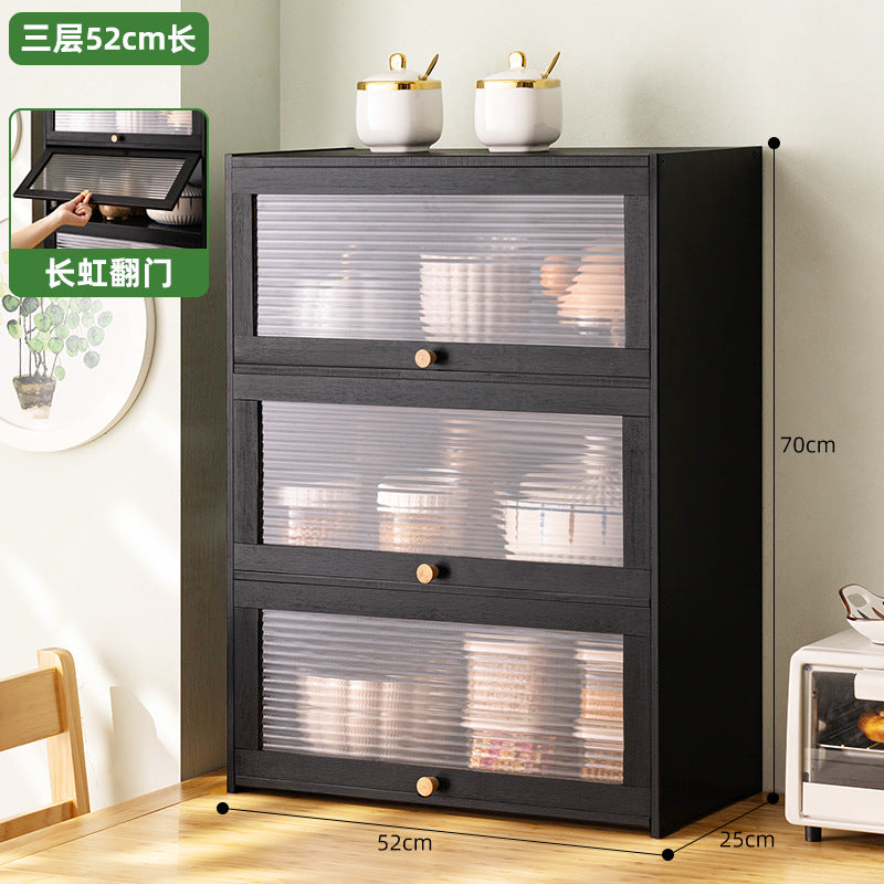 Kitchen countertops, seasoning shelves, storage shelves, supplies, finishing racks, layered multi-functional storage cabinets, cabinet artifacts