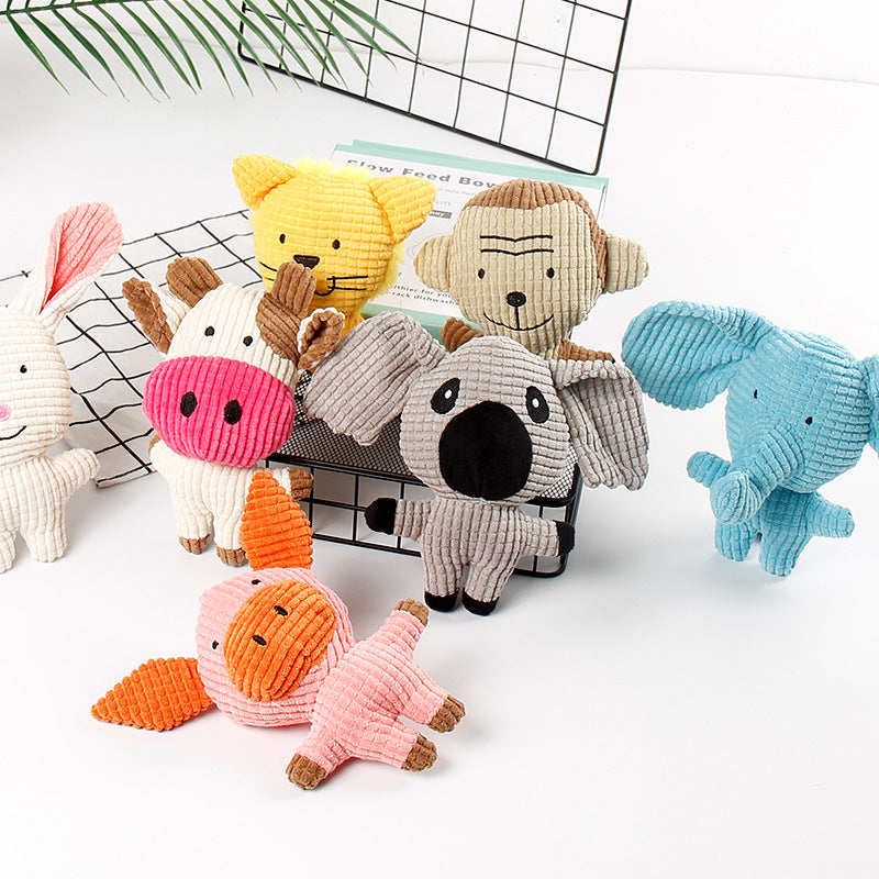 Pet Products Amazon Cats and Dogs Grinding Teeth Corn Fleece Sound Accompanied by a variety of cartoon plush toys in stock