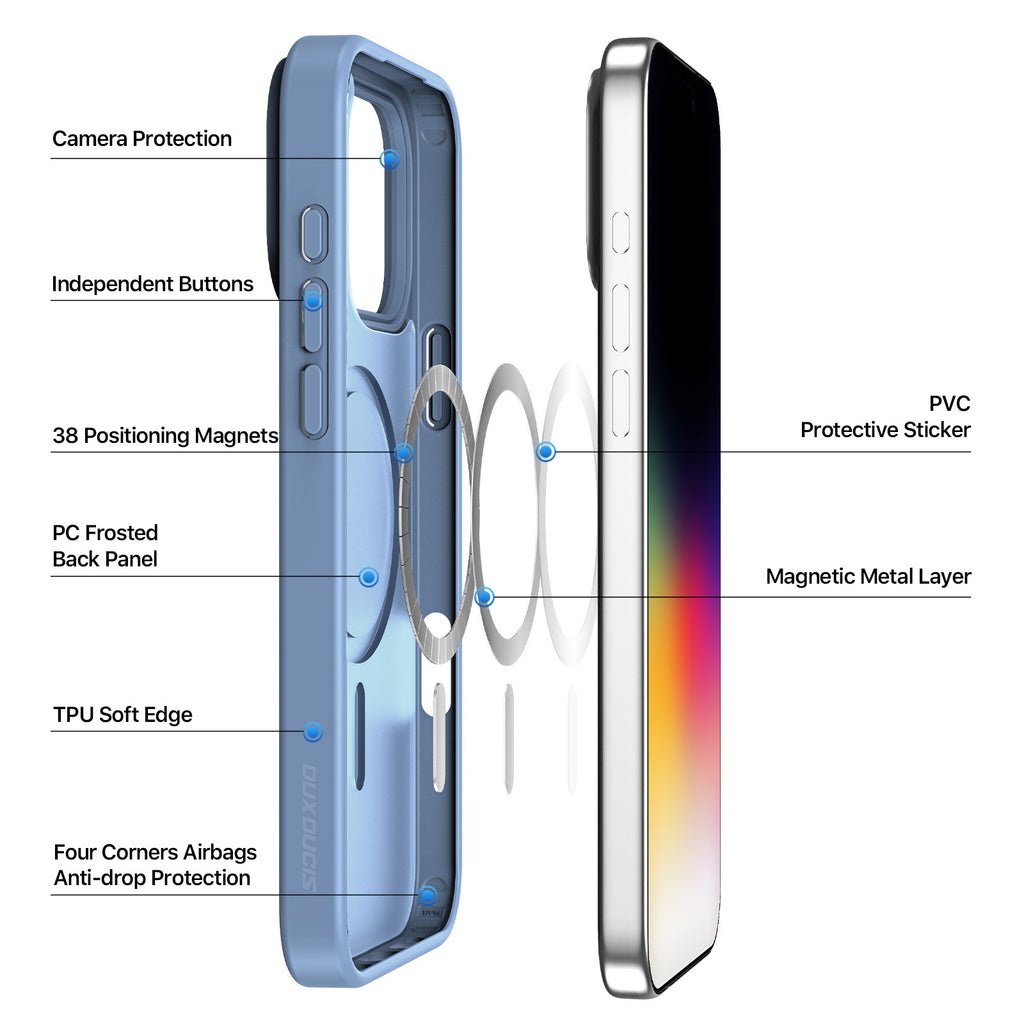 Applicable to iPhone17Pro magnetic skin suction mobile phone case, Apple 17 simple matte transparent back case cross-border wholesale