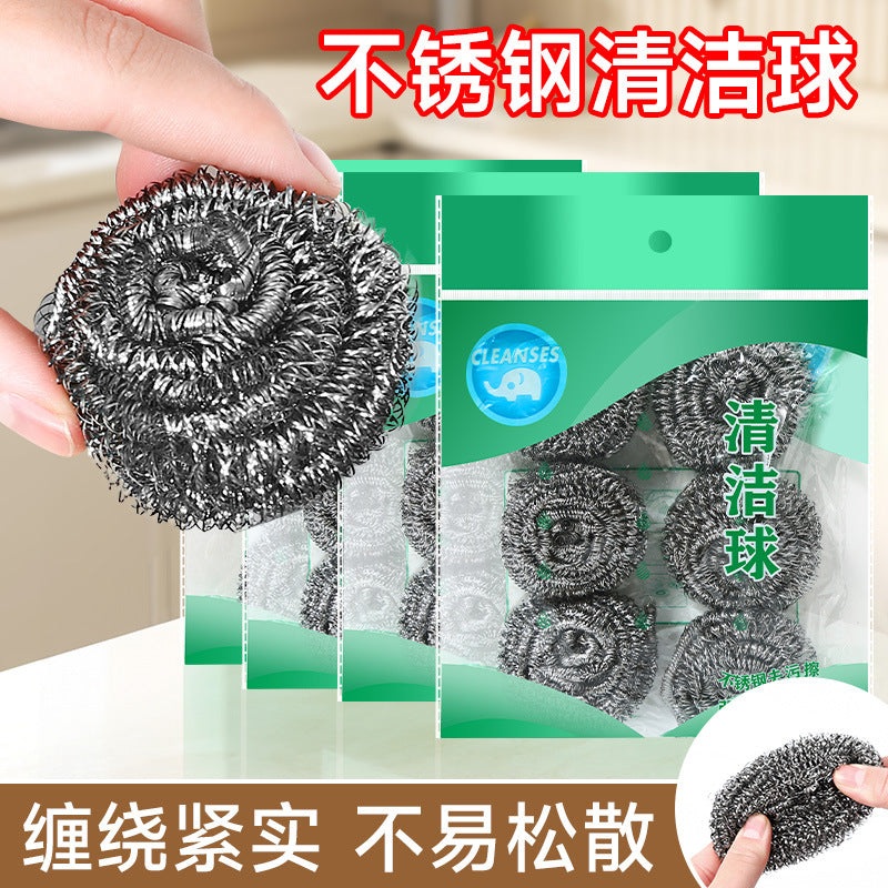 Steel ball brush pot cleaning ball dishwashing brush pot ball kitchen supplies decontamination pot brush wire ball factory direct sales