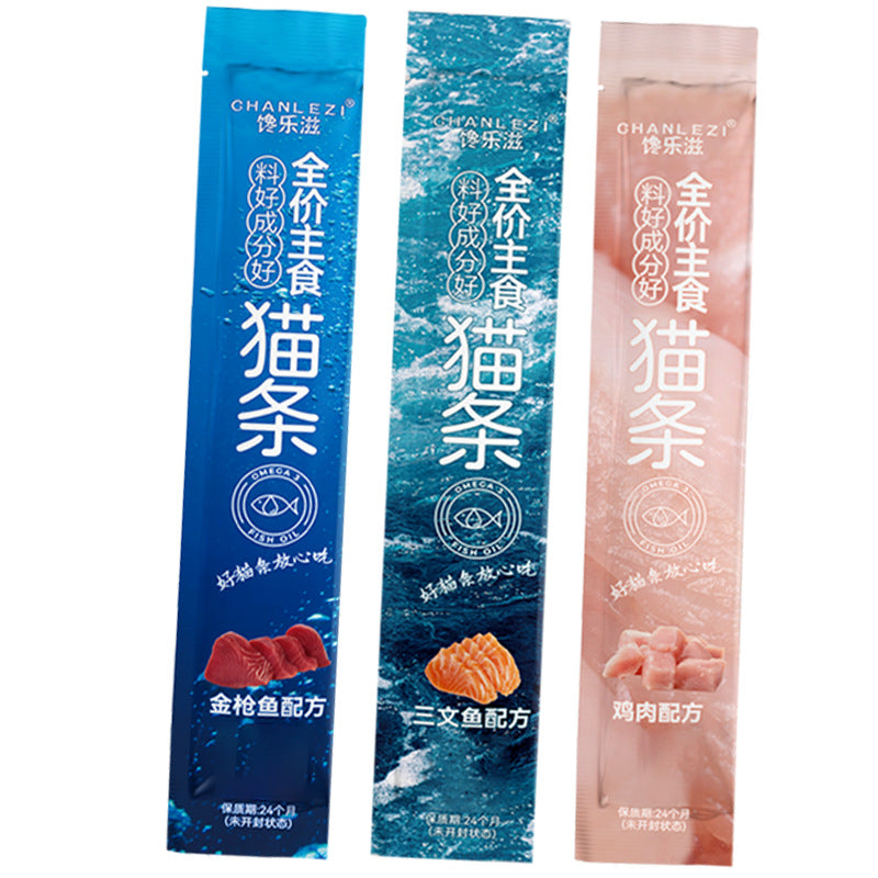 Factory direct sales cat strip snacks, hydration and nutrition 10g whole box, hoarding, interactive reward cat snacks, canned cat strips