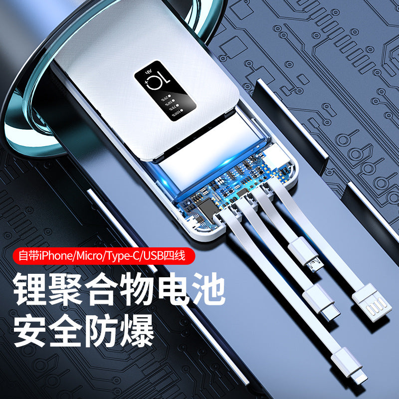 Power bank with cable Customized LOGO wholesale Ultra-thin large capacity 20,000 mAh Chong mobile phone universal mobile power supply