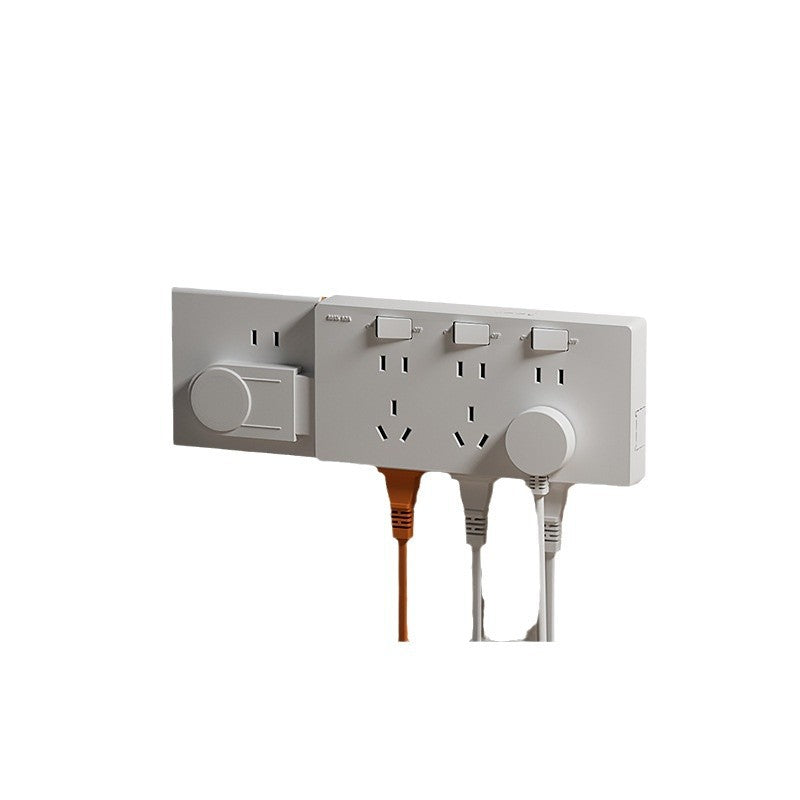 Wire-free direct plug-in wall expansion socket Porous expansion plug One-turn multi-plug converter socket panel
