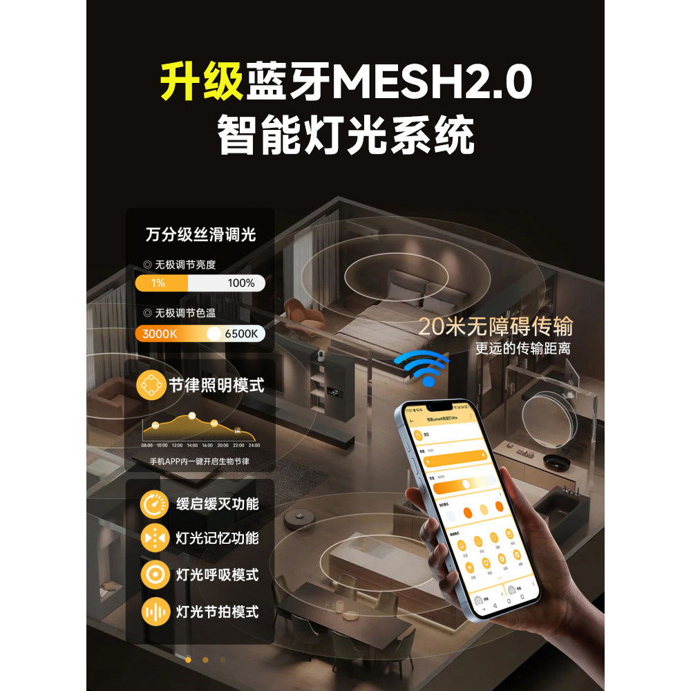 Smart Magnetic Track Light Embedded Embedded Package New Living Room No Main Light Lighting Applicable to Mobile App