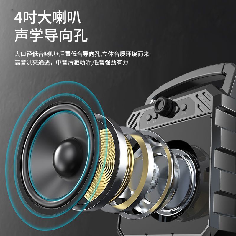 New Wireless Bluetooth Speaker Portable Square Dance Speaker Karaoke Home Subwoofer Voice Announcer