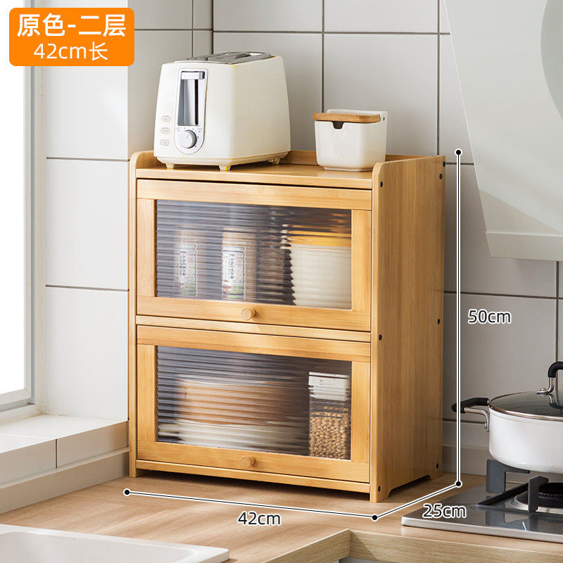 Kitchen countertops, seasoning shelves, storage shelves, supplies, finishing racks, layered multi-functional storage cabinets, cabinet artifacts