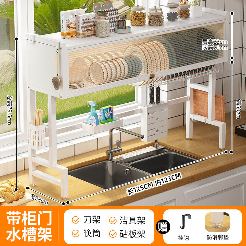 Wholesale Kitchen Sink Drain Rack Household Kitchen Multipurpose Sink Cupboard Dishes Door Storage Shelf