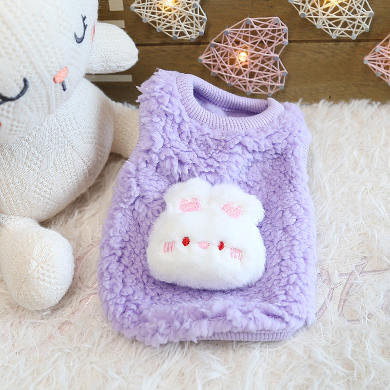 Petstyle glutinous rice dumplings milk dog clothes, cute fluffy puppy dog puppy kitten clothes, newborn cat