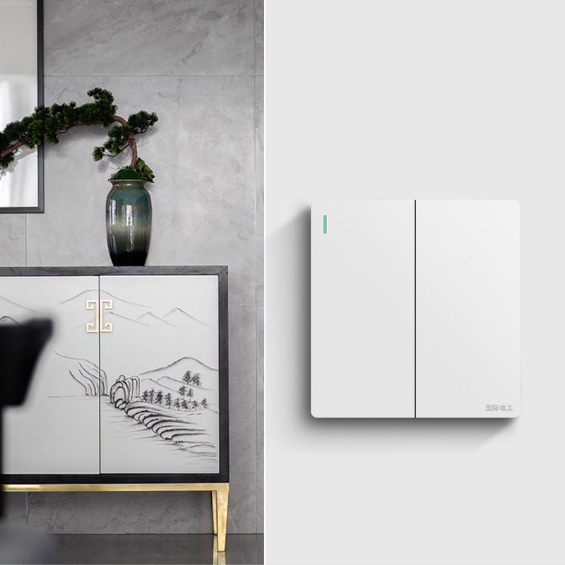 International Electrician 86 household white switch socket panel, concealed one open with 5 five-hole USB porous power supply