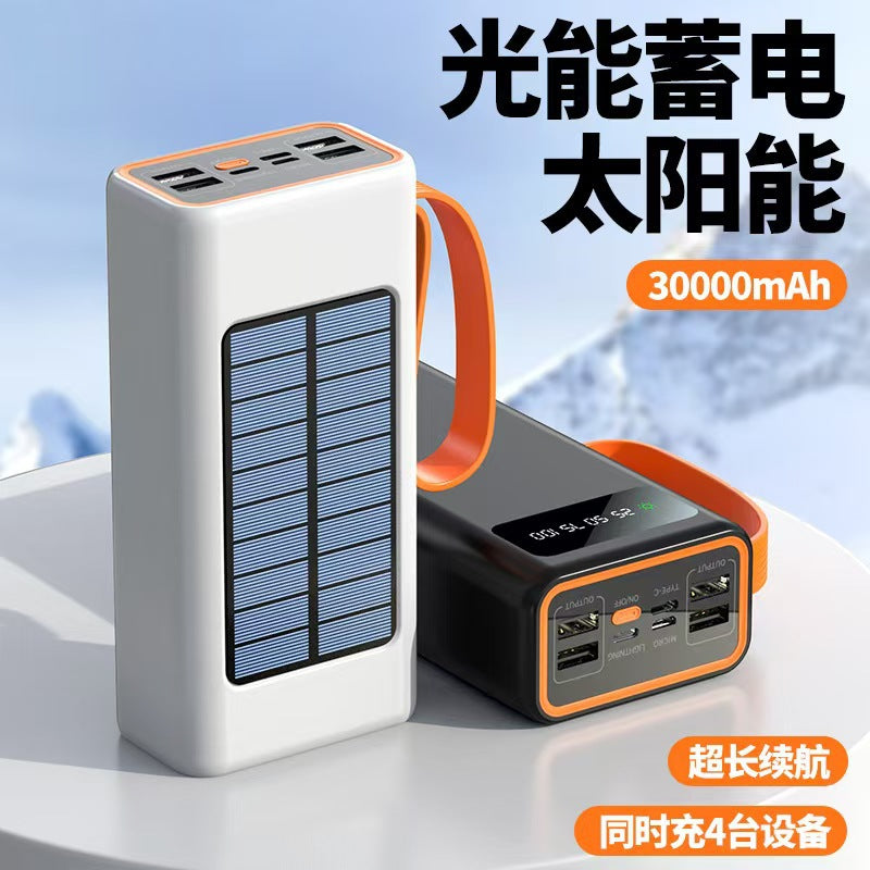 Solar outdoor camping 100,000 mAh large capacity power bank portable backup mobile power supply cross-border wholesale