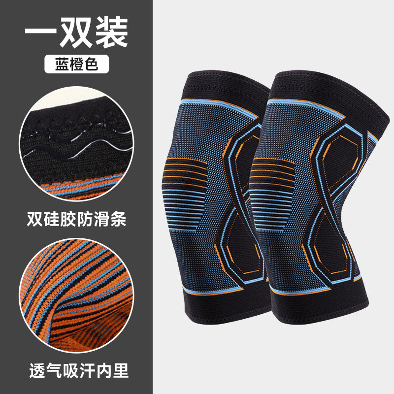 Cross-border sports knee pads running outdoor fitness knitted breathable non-slip pressurized knee joint protective cover customization