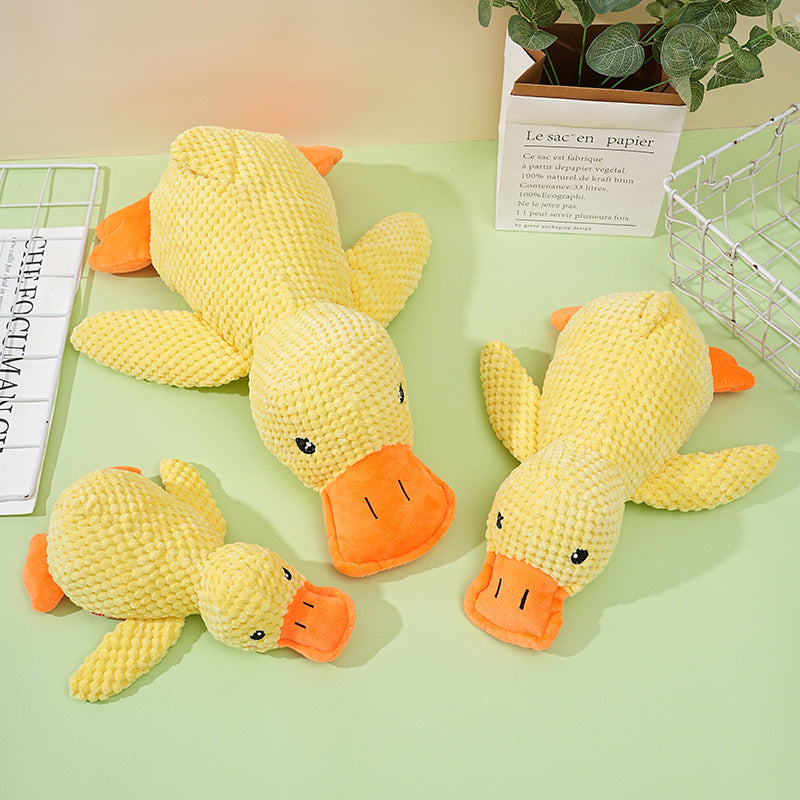 Popular Sleeping Duck Dog Toy Small and Medium-sized Dog Pet Sound Toy Plush Resistant Grinding Teeth Sound Relief