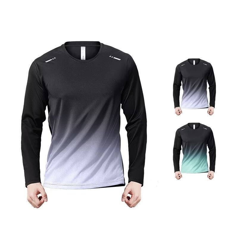 Sports quick-drying clothes long-sleeved t-shirt men's ice silk sunscreen summer thin breathable mountaineering running loose outdoor top