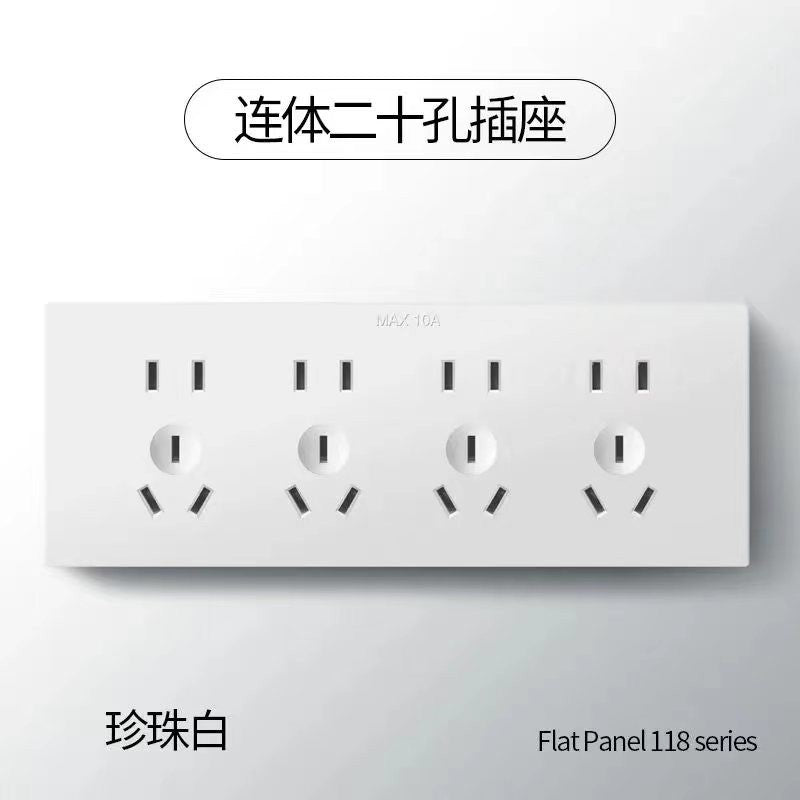 118 Concealed switch Siamese ten-hole socket in series New national standard 15 panel plug Household multi-function usb flame retardant