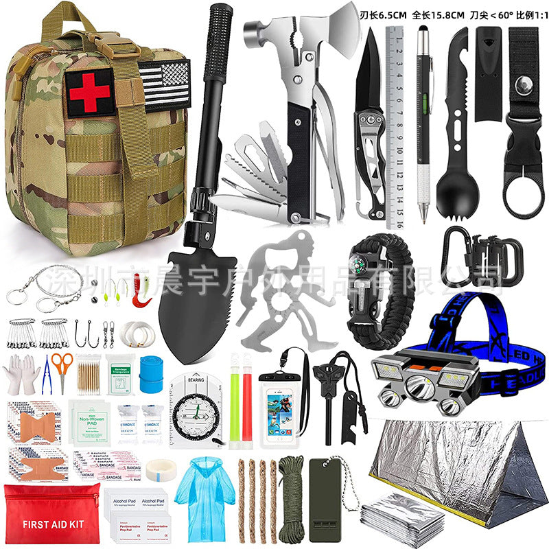 Cross-border Outdoor Products Camping Survival Equipment Survival Tools Set Camping Hiking Multifunctional Emergency Tactical Kit