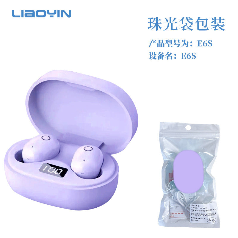 J15 new women's earphones Bluetooth wireless mini cute girls high value does not hurt the ears comfortable high sound quality E6S