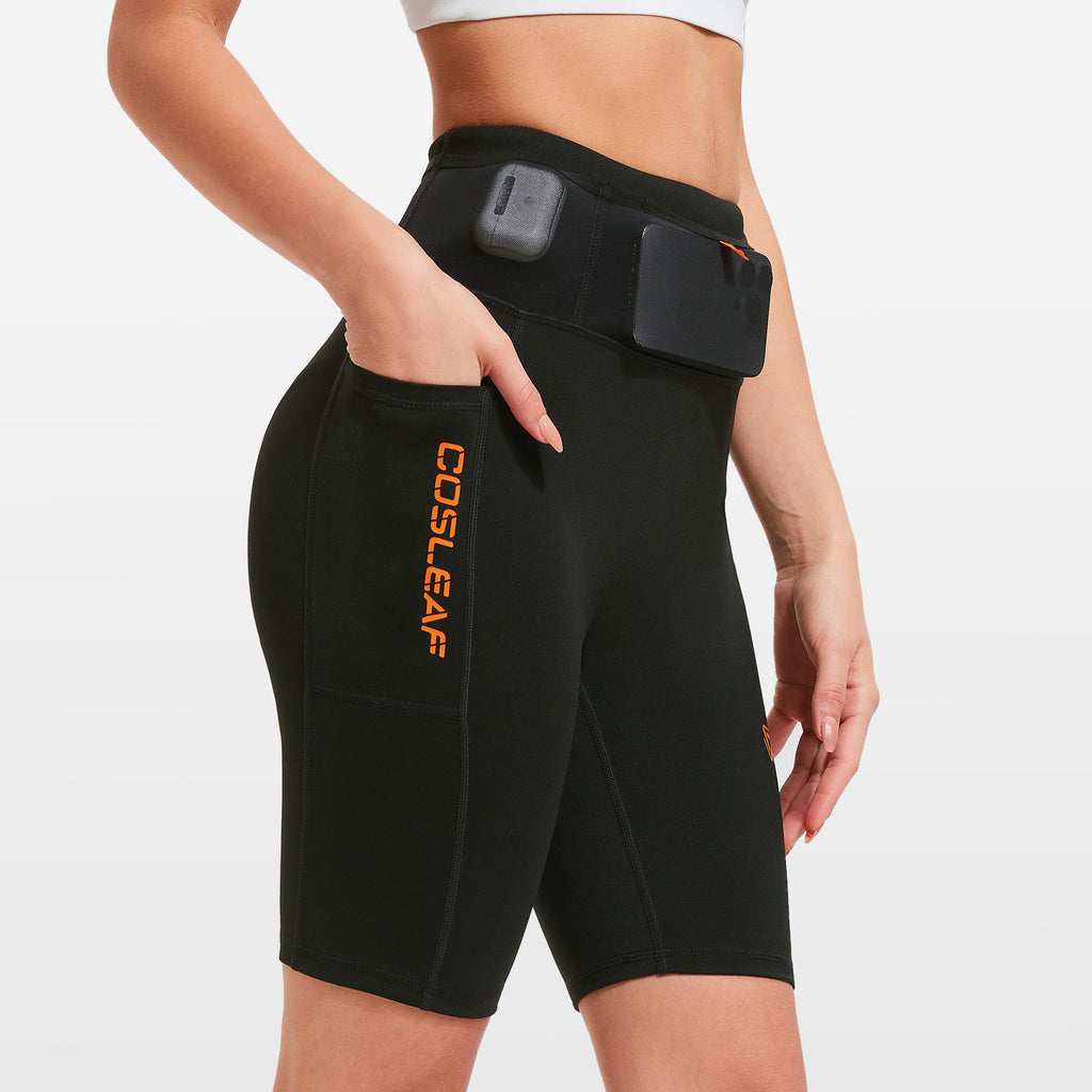 Men's and women's same full-circumference pocket drawstring compression five-point pants sports fitness pants outdoor running marathon three-point pants