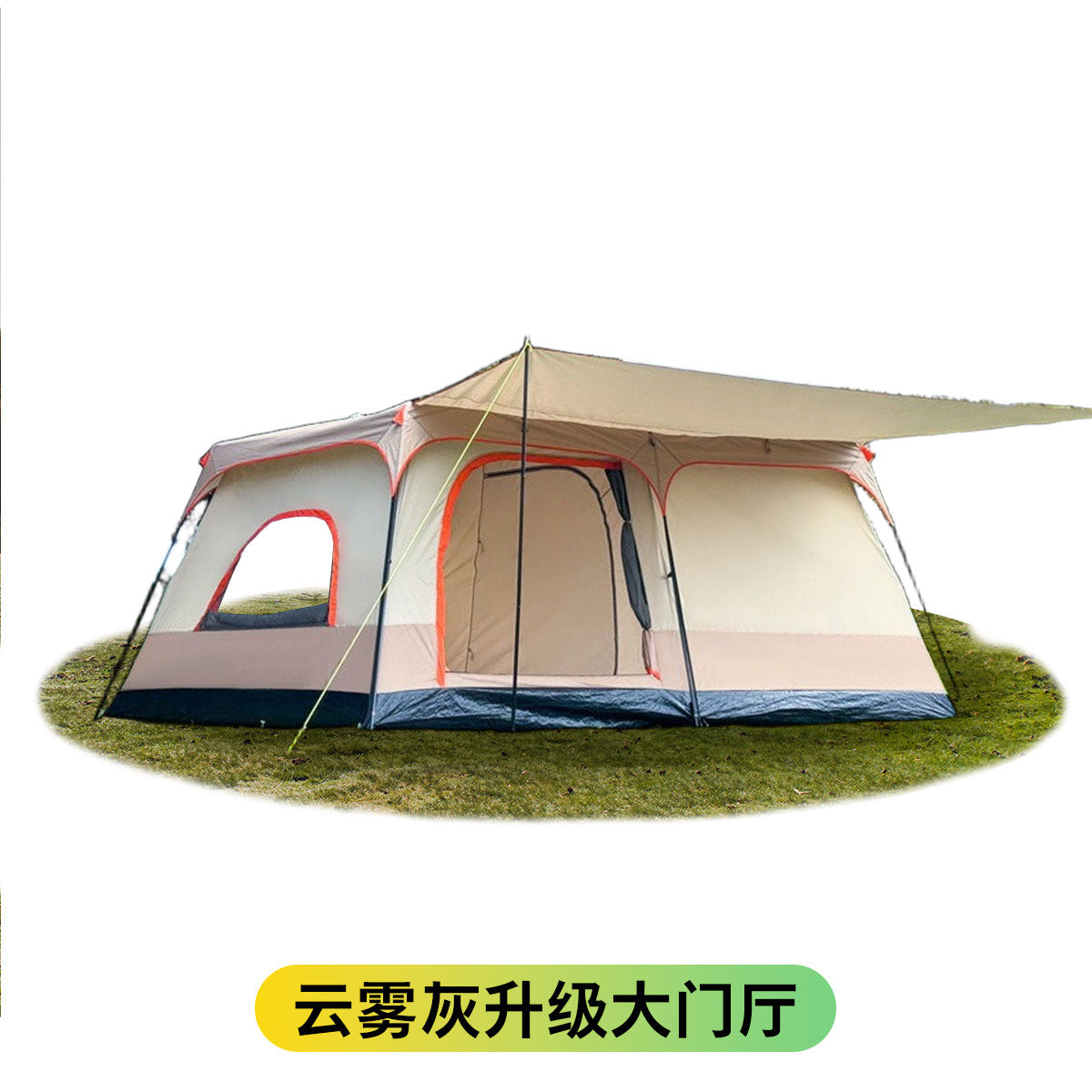 096 full series outdoor tent two bedrooms and one living room folding portable sunscreen waterproof 3-12 people camping tent