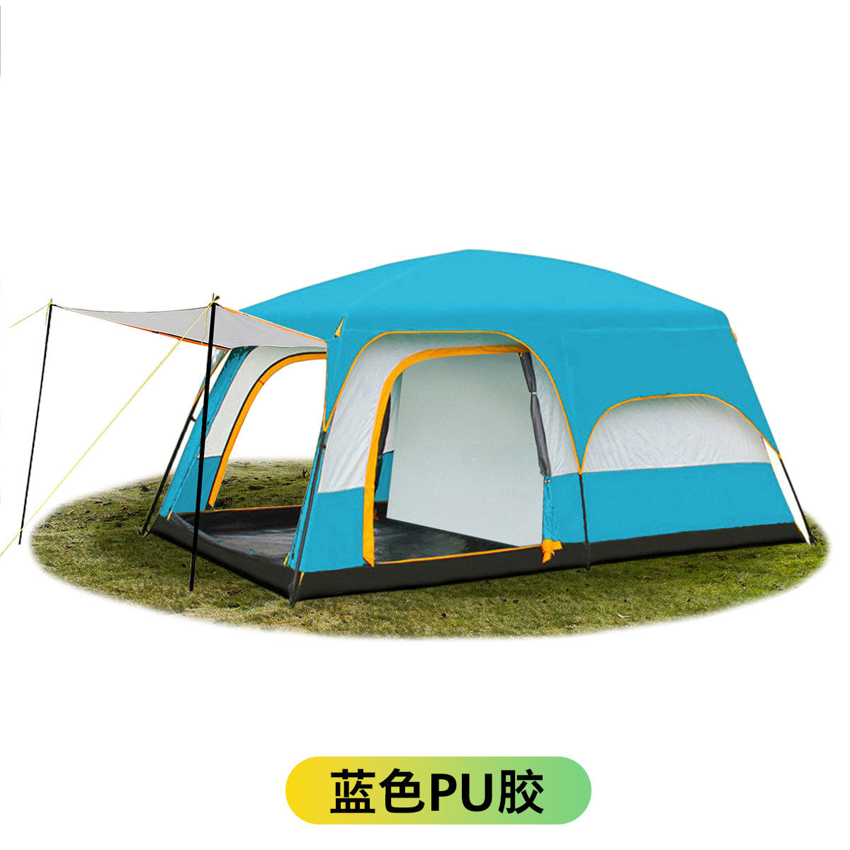 096 full series outdoor tent two bedrooms and one living room folding portable sunscreen waterproof 3-12 people camping tent