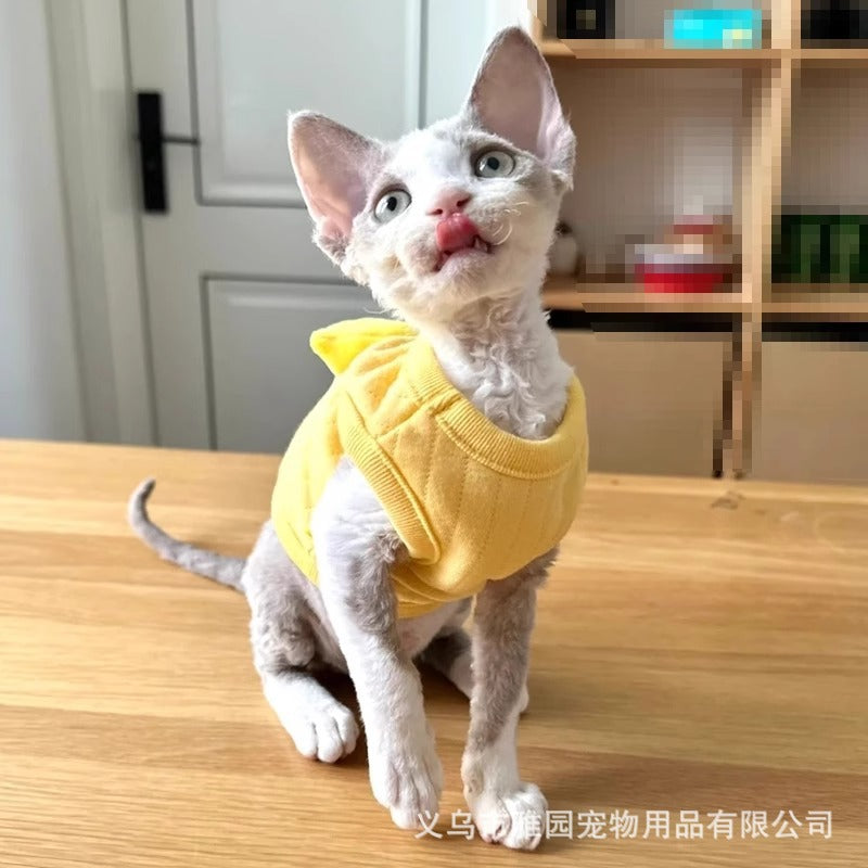 Supersmall kitten puppy dog clothes teddy puppy teacup dog newborn full moon autumn and winter milk dog milk cat vest