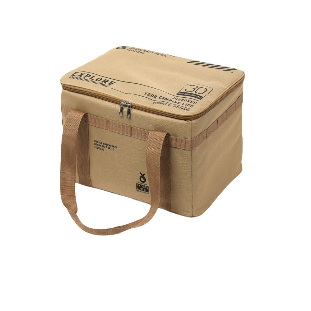 Outdoor folding storage box, picnic, camping equipment, storage box, tableware, kitchen utensils, field tactical storage bag, large capacity