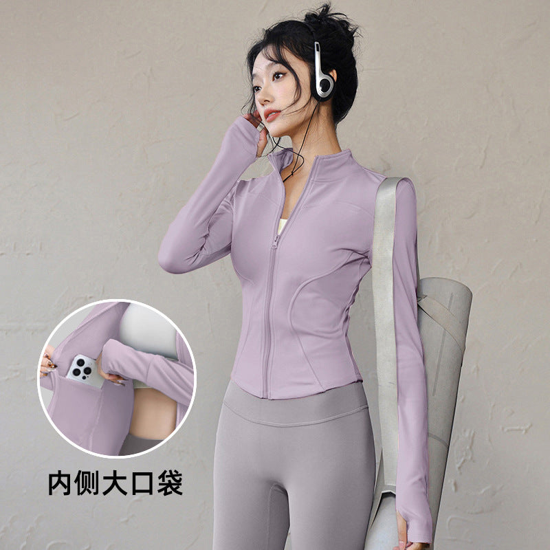 Giant Skinny Jacket Women's Lulu Yoga Suit Top Quick Drying Outdoor Sports Running Pilates Fitness Suit