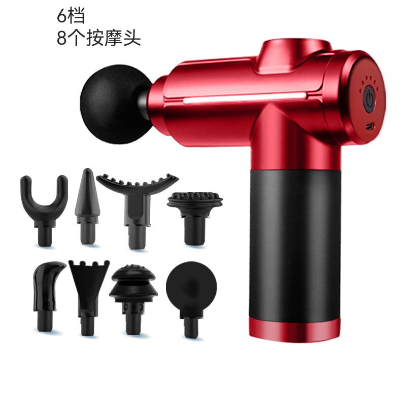 Cross-border fascia mini portable stretch multi-head muscle rechargeable massager household stretch high-frequency head fitness