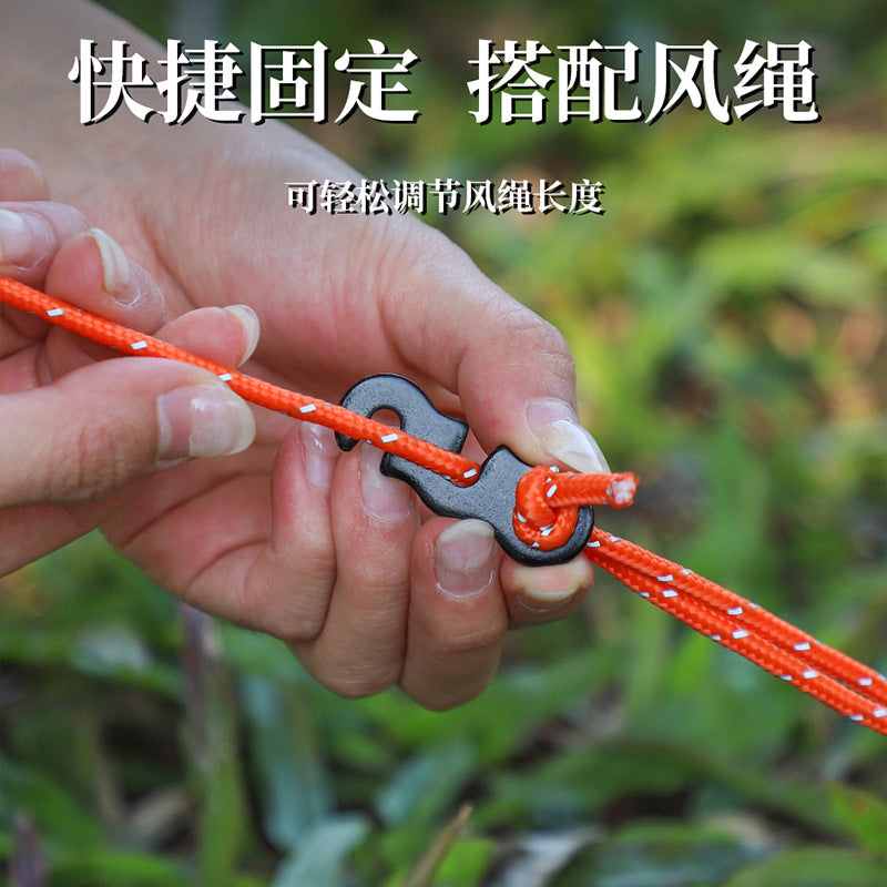 户外野营铝合金伞绳扣帐篷拉绳配件S型风绳扣三眼开口绳扣小号