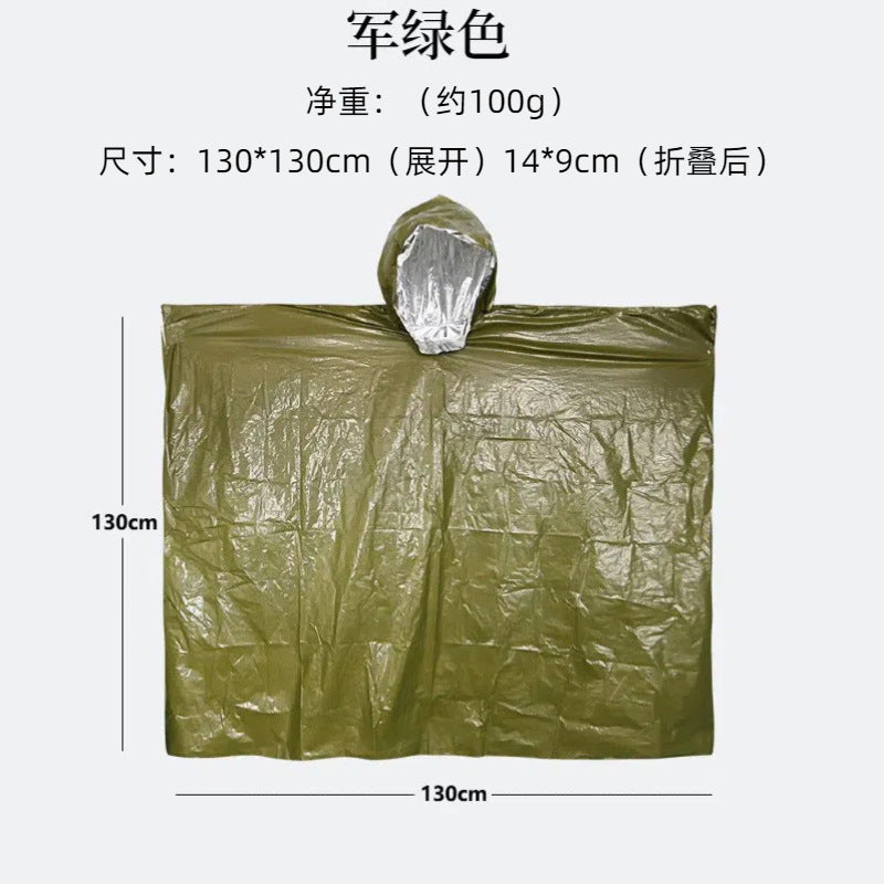 PE aluminum film to keep warm and prevent hypothermia, outdoor camping and hiking, emergency increase, emergency poncho, raincoat wholesale