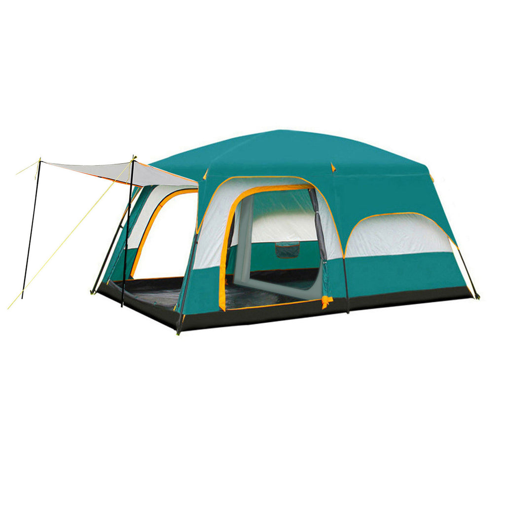 096 full series outdoor tent two bedrooms and one living room folding portable sunscreen waterproof 3-12 people camping tent