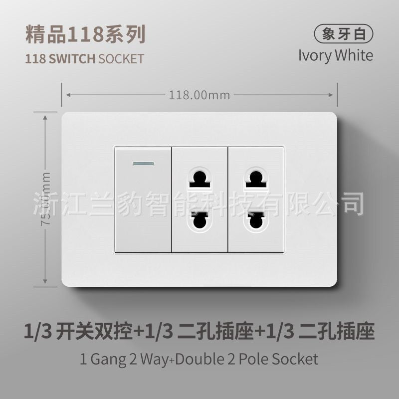 Thai American standard socket panel 118 type switch Italian American standard six-hole USB wall international multi-function three-hole Europe