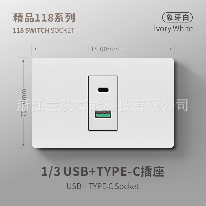 Thai American standard socket panel 118 type switch Italian American standard six-hole USB wall international multi-function three-hole Europe