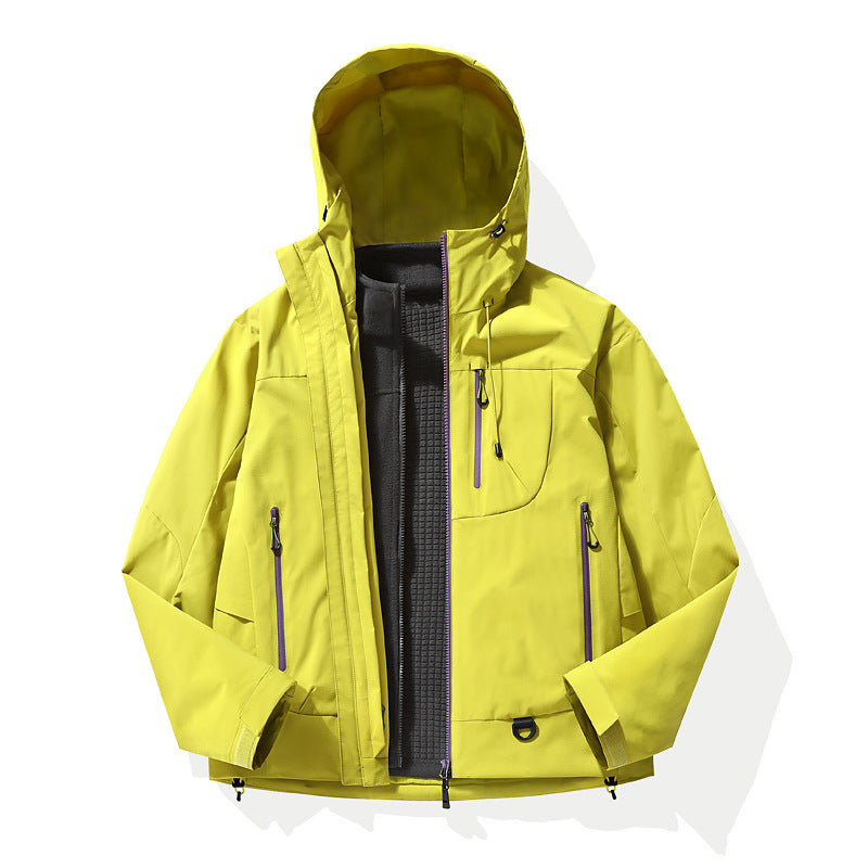 Empty mountain rain high-end flat replacement outdoor jacket hiking mountaineering entering Tibet jacket fleece liner windproof and waterproof