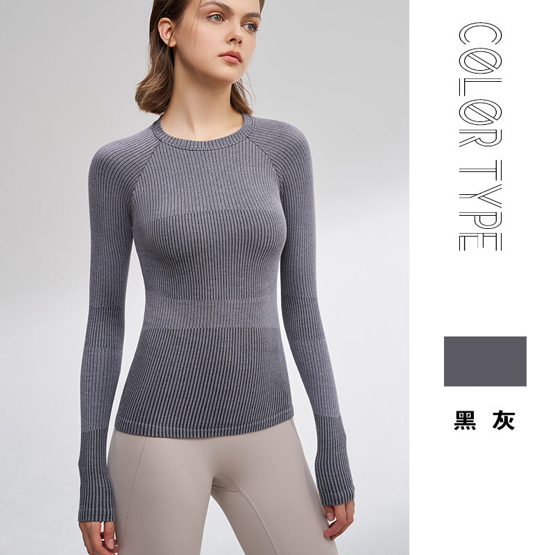 Outdoor yoga clothes women's long-sleeved running sports fitness clothes tops slim-fitting breathable modal cotton high-elastic shapewear
