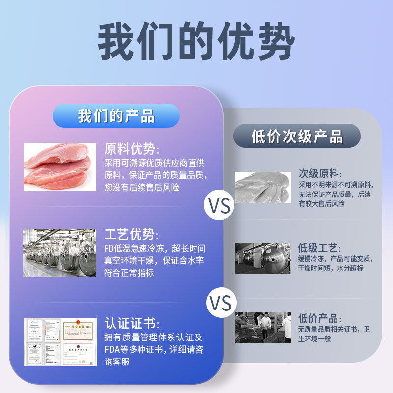 Customized OEM chicken raw meat pet freeze-dried snacks cat freeze-dried staple food cat snacks freeze-dried raw meat