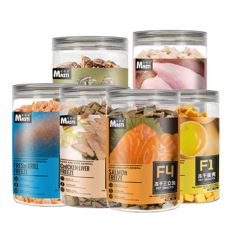Mastee Chicken Pet Freeze-Dried Snacks Salmon Egg Yolk Dog Snacks Wholesale Delivery, Cat Freeze-Dried, Cat Snacks