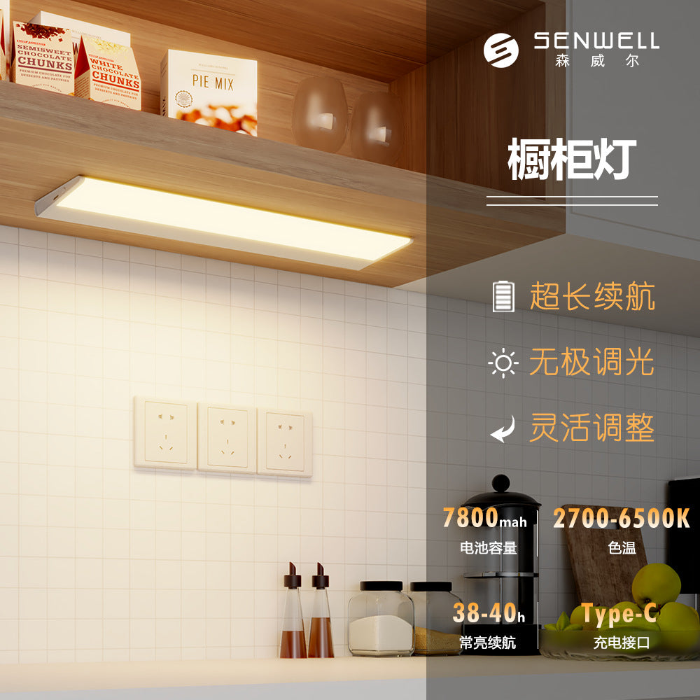 Cross-border LED cabinet light, intelligent induction rechargeable human body induction light, bookcase, wardrobe, shoe cabinet, magnetic night light