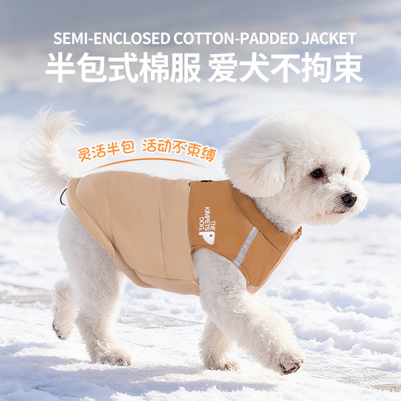 New dog vest winter warm half pack unrestrained medium and large dog dog vest clothes dog down jacket