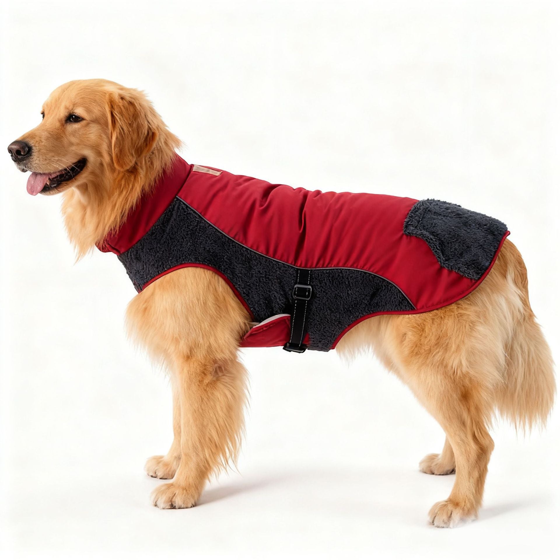 Cross-border popular pet autumn and winter clothes windproof and cold-proof puppy jacket integrated chest and back can pull dog cotton-padded clothes