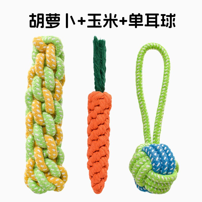 Dog Toys Grinding Teeth Bite-resistant Knot Slippers Small Medium Large Dog Teddy Golden Retriever Bigbear Pet Supplies