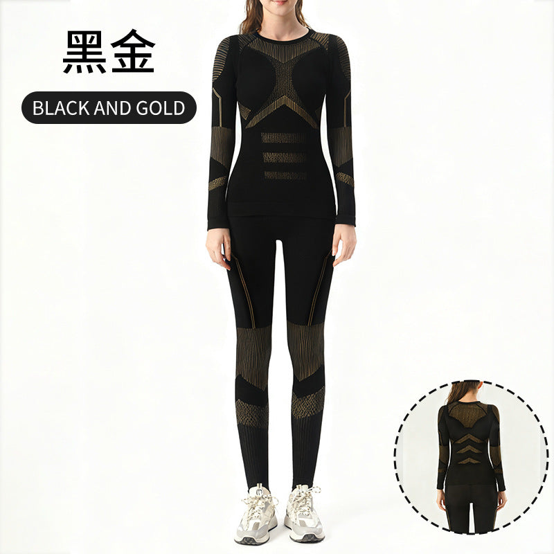 Ski quick-drying clothes, underwear, warm compression, perspiration, breathable women's outdoor mountaineering sportswear, functional tight suit