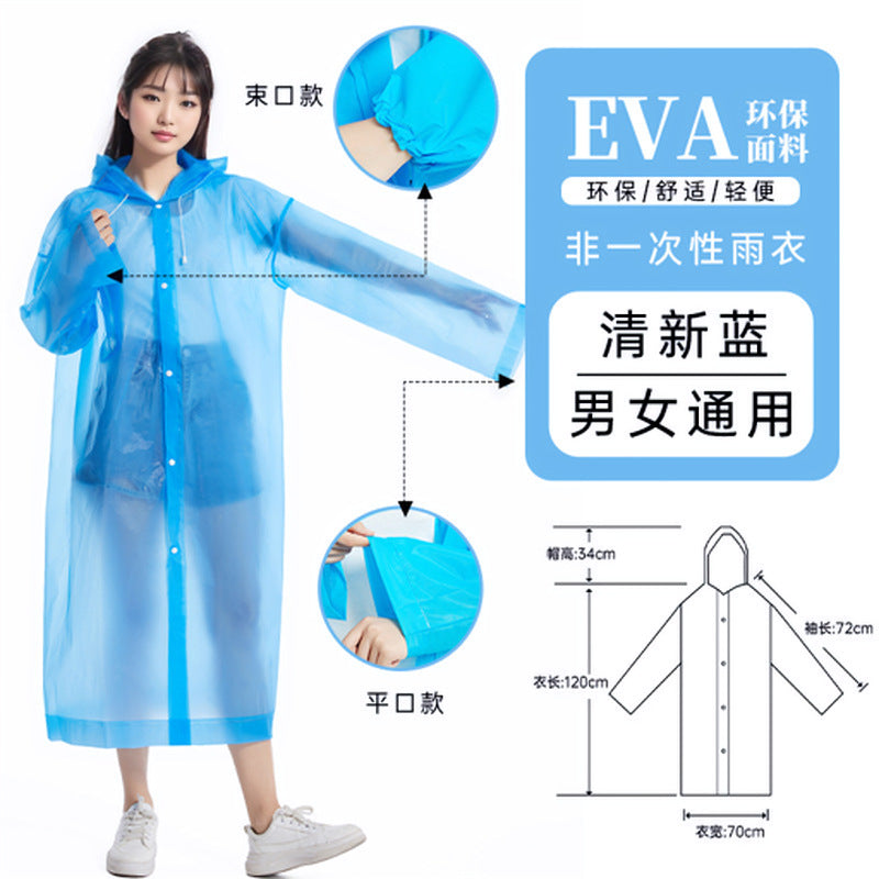 Source manufacturer eva raincoat thickened + full body rainstorm protection travel concert flat bundle mouth disposable raincoat