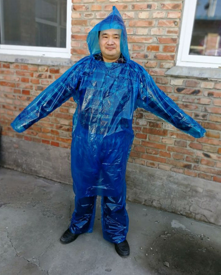 Disposable raincoat outdoor mountaineering portable travel raincoat thickened extra large portable raincoat spot supply