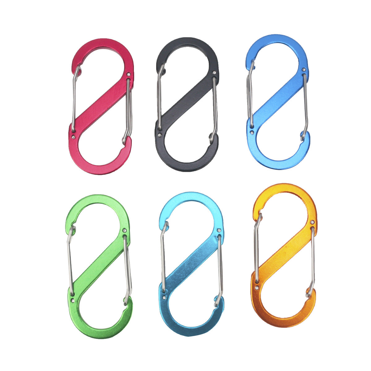 S-type mountaineering buckle outdoor aluminum alloy 8-shaped buckle multi-functional steel wire buckle camping portable backpack spring quick hanging lock