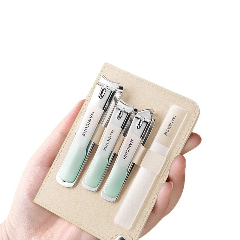 Stainless steel nail scissors set, various nail art sets, nail clippers set, manicure tools 10-piece set, spot wholesale